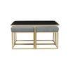 Benton Nesting Black Glass Coffee Table Set With 4 Stools In Gold Finish