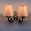 Devansh Metal Electric Wall Light in Antique Gold Colour with Grey Shade Count of 2 Lights