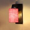 Devansh Solid Wood Electric Wall Light in Brown Colour with Pink Shade Count of 1 Light