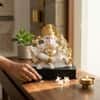 Devotional Kamal Vaibhav Ganesha Statue in White and Gold Colour
