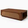 Linden Sheesham Wood Cane Coffee Table in Walnut Finish