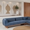 Anish Solid Wood Modular L Shape Sofa in Brown Colour