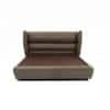 Bronze Leather Double  Size Bed Without Storage (Brown Colour)