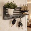 Regus Wooden Wall Shelf Organiser With Key Holders