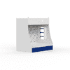 Galaxy Glide Bunk Bed With Drawers Storage And Ladder Space Print At The Back In White and Blue Colour