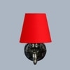 Devansh Metal Electric Wall Light in Antique Gold Colour with Red Shade Count of 1 Light