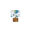 Dashiell Multicolor cotton table lamp with Natural Wood Base