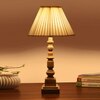 Devansh Off-White Cotton Vintage Straight Pleated   Lamp With Wood Base (12X12X22.75)
