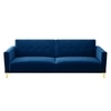Calisa 3 Seater Velvet Sofa Cum Bed in Navy Blue colour