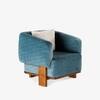 Rivaaz Solid Wood One Seater Chair in Blue Colour