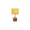 Harper Yellow Natural Fiber Shade Table Lamp with Natural Wooden Base
