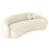 Mia 3 Seater Fabric Sofa In Angora White