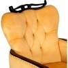 Arista Sheesham Wood Lounge Chair In Yellow Velvet Upholstery