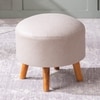 Brick Beige Faux Leather Ottoman Set Of 2