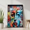 The Castle Decor Abstract Graffiti Face Wall Art Framed Painting 20x30 Inch