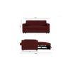 Medas 3 Pull Out Sofa Cum Bed In Maroon Colour