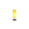 Wesley Yellow cotton table lamp with brown wood base