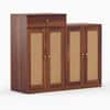 Danta Sheesham Wood  4 Door 1 Drawer Cabinet In Provincial Teak Finish  with Rattan Door