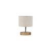 Kaeya White Natural Fiber Shade Table Lamp with Natural Wooden Base