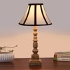 Devansh Off-White Cotton Vintage  Lamp With Wood Base (12X12X22.75)