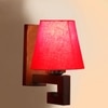 Devansh Solid Wood Electric Wall Light in Red Colour with Red Shade Count of 1 Light