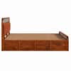 Yashika Solid Wood King Size Hydrulic Storage Bed In Honey Oak Finish (Copper Orange)) (72 - 78 inch)
