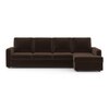 Apollo Compact Sofa (Colour : Dark Earth, Cushion : Soft, Back Type : High Back, Seating Capacity : Right Aligned 3 Seater + Right Aligned Chaise + Ottoman)