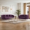 Amora 3 Seater Fabric Sofa In Plumy Purple Velvet Colour