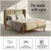 Valerio Duo-Panel Luxe Queen Size Bed in Green colour Velvet with Oak wood Frame