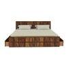 Hainan Platform Storage King Bed In Brown Finish