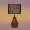 Devansh Black Jute Table Lamp With Wood Natural Base (7X13 Inches)-18