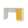 Celestia Kids Study Desk with Shuttered Cabinet and Drawer in Mango Yellow Colour