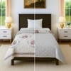 Cream Floral 300 Cms Cotton Single Bed Size Comforter From Threads