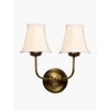 Devansh Dual Gold Metal  Wallmounted Lamp With Cotton Off-White Shade