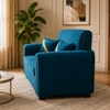Nuha 2 Seater Sofa In Fabric Teal Color