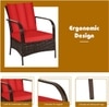 Carry Bird Wicker Patio Furniture Outdoor Balcony Chairs In Brown And Red Colour