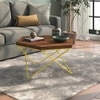 Dyson Abstract Metal Coffee Table In Teak Finish