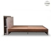 Claudia Engineered Wood King  Size Bed Without Storage (Dark Acacia Finish, Greige Grey Colour)
