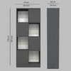 8 Shelves Semi Open Multipurpose Matrix Kitchen Cabinet In Slate Grey Finish