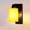 Devansh Solid Wood Electric Wall Light in Brown Colour with Yellow Shade Count of 1 Light