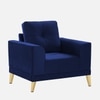 Nency Velvet 1 seater Sofa Navy Blue