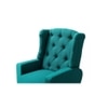 Louis Solid Wood One Seater Manual Recliner in Blue Colour