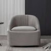 Chrishun Solid Wood Accent Chair in Grey Colour
