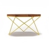 Dyson Abstract Metal Coffee Table In Teak Finish