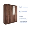 Julian Engineered Wood 4 Door Mirror Wardrobe In Walnut Finish