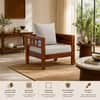Rangrez Solid Wood 1 Seater Sofa in Honey Oak Finish