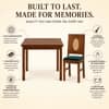Globally Indian Elodie Solid Sheesham Wood 6 Seater Dining Table Set 6 Chairs Teal Blue