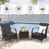 Carry Bird Wicker Patio Furniture Outdoor Balcony Chairs In Brown And Grey Colour