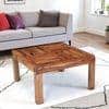 Sydney Sheesham Wood Contemporary Square Coffee Table In Natural Teak Finish