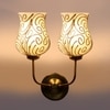 Devansh Metal Electric Wall Light in Gold Colour with Multicolor Shade Count of 2 Lights